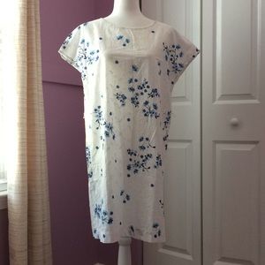 Esprit cotton dress with blue embroidered flowers